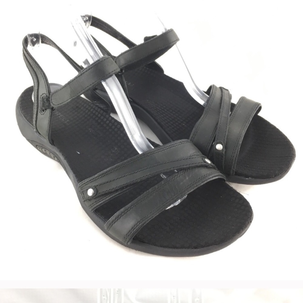 Merrell black leather sports sandal